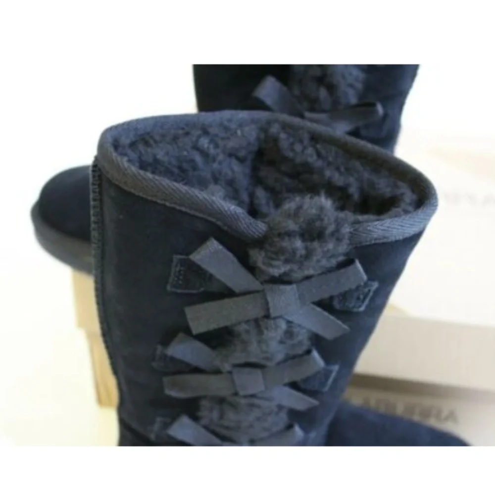 Koolaburra by Ugg Tall Black Suede Boots Girl Size 13